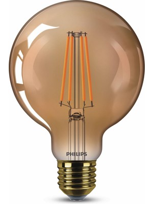 PHILIPS FILAMENT 50W GOLD AMBER GLOBE G95 DİMLENEBİLİR AMPUL SARI IŞIK