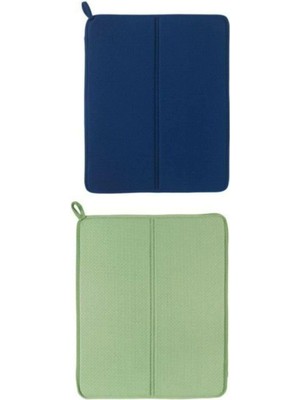 IKEA Bulaşık Kurutma Örtüsü, Koyu Mavi + Yeşil 2 Adet