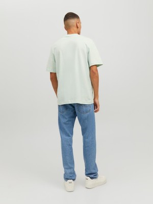 Jack & Jones Jortulum Logo Tee Ss Crew Neck Ln Beyaz Erkek T-shirt 12234214-Pale