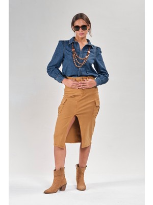 Vavien 8000-KADIN Koyu Mavi Gömlek