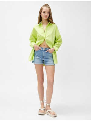 Koton Kot Şort Cep Detaylı Düğmeli Pamuklu