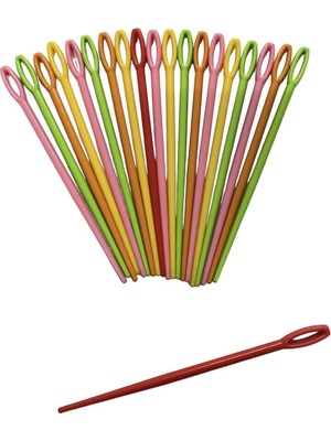 EKS Ticaret 20 Adet Aladepo Plastik Yün İğnesi Farklı Renklerde Yün Örgüler İçin Uygun