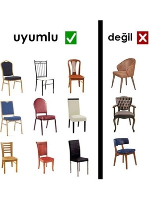 Elgeyar Desenli Kadife Sandalye Kılıfı,Likrali,Lastikli,Standart Siyah-Beyaz Desen