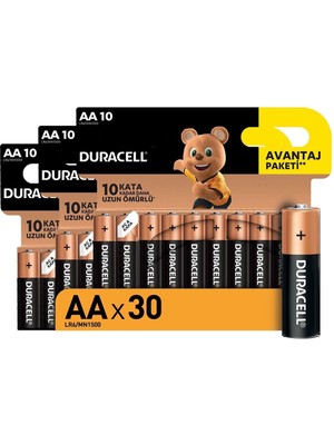 Duracell Alkalin Aa Kalem Piller, 30 Lu Paket