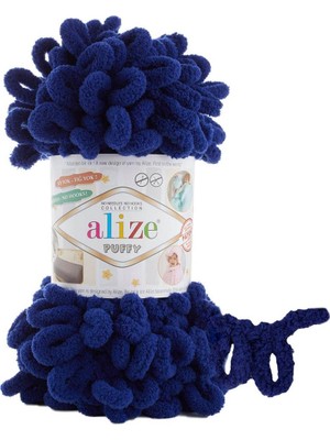 Alize (5 Adet) Puffy 360 Gece Mavisi El Örgü Iplikleri Panduf Battaniye Ipi Atkı Hırka Paspas Ipliği