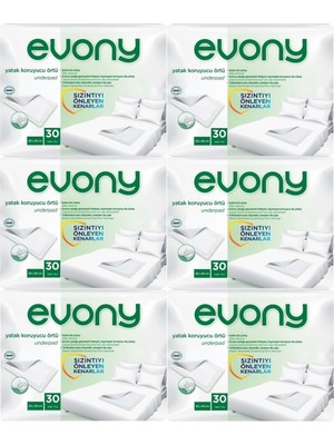 Evony Hasta Yatak Koruyucu Örtü 60*90CM 180 Adet (6pk*30) (Kaymaz Özellikli)
