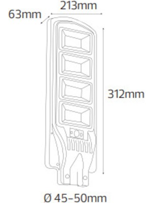 Horoz Grand-50 50W Beyaz Solar Sokak Armatürü