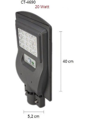 Cata 20W Solar Sokak Armatürü Beyaz Işık CT-4690