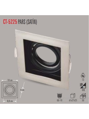 Cata CT-5225 Pars Kare Satin Spot (Ampulsuz)