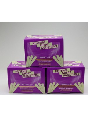 EKS Ticaret Ahşap Karıştırıcı & Tahta Karıştırıcı 3 Paket 500 Lü (1500 Adet) Tahta Karıştırıcı