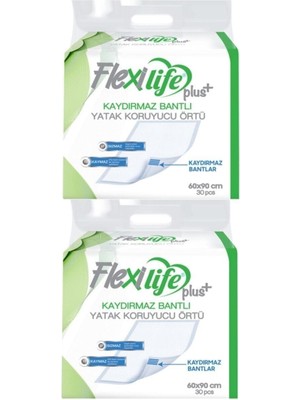 Flexi Life Fle x i Life Fle x ilife Hasta Altı Bezi Kaydırmaz Bantlı Yatak Koruyucu Örtü 60 x 90 cm  30 Lu 2 Paket