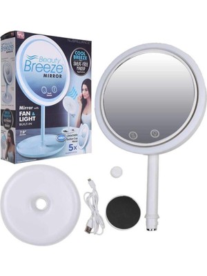 EC Shop Hediyerengi Fanlı Led Işıklı Büyüteçli Dokunmatik Güzellik Aynası ( Beauty Breeze Mirror )