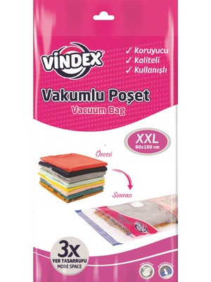 Vindex Vinde x  5'Li Eko Vakumlu Poşet Vakumlu Hurç Ekonomik Set