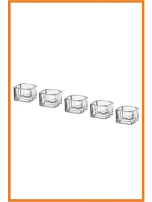 Alony Home Glasig Tealight Cam Mumluk 5 Adet 5 x 5 cm  Cam