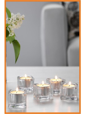 Alony Home Glasig Tealight Cam Mumluk 5 Adet 5 x 5 cm  Cam