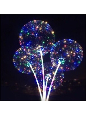 EC Shop Milyoncuavm Milyoncu Ledli Işıklı Balon, Düğmeli Çubuklu Balon Set