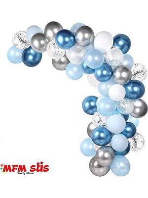 Mfm Parti Konfeti Pullu Zincir Balon Seti ve Zincir Balon Aparatı Hediyeli