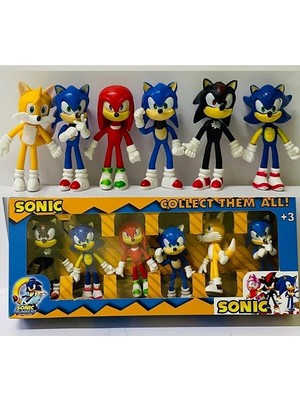 Tuka Shopping Tukashopping Sonic Kirpi Sonic Oyuncak Tails-Knuckles-Super Sonıc-Sonic 6'lı Figür Karakter Oyuncak Seti - Tuka