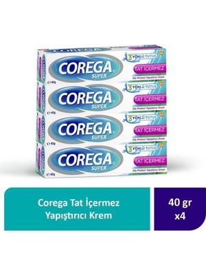Corega Tat Içermez Yapıştırıcı Krem 40G x 4 Adet