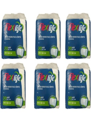 Flexi Life Fle x i Life Hasta Altı Bezi Serme Yatak Koruyucu Örtü 60 x 90 cm  30 Lu 6 Paket 180 Kullanım