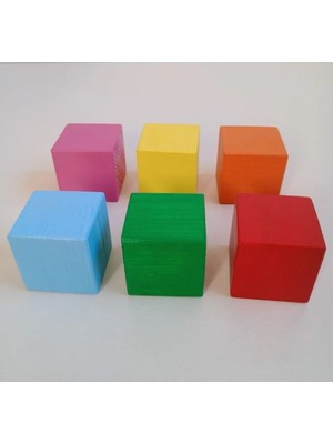 Moccotoys Montessori Renkli Küpler (Masif Ahşap) - 6 Renk