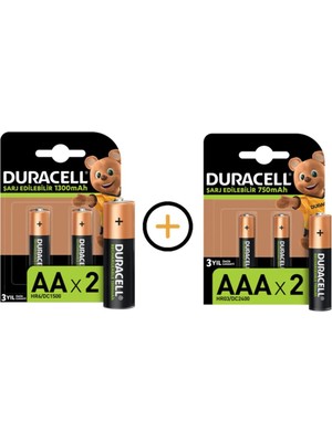 Duracell Duracel L Şarj Edilebilir 2'li Aa 1300MAH ve L Şarj Edilebilir 2’li Aaa 750 Mah Piller