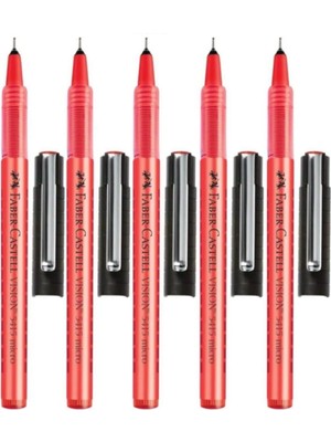Faber-Castell Faber Castell Vision 5415 Micro Roller Kalem 0.3mm Kırmızı 5 Adet