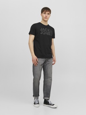 Jack & Jones Bisiklet Yaka Logolu Tişört-Corplogo