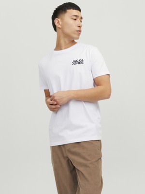 Jack & Jones Bisiklet Yaka Logo Baskili Tisört-Corplogo