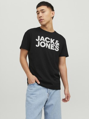 Jack & Jones Bisiklet Yaka Logolu Tişört-Corplogo