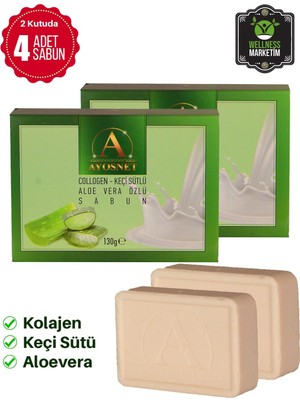 Ayosnet Güzellik Sabunu 4'Lü Set (2 Kutu) , Aloevera, Keçi Sütü