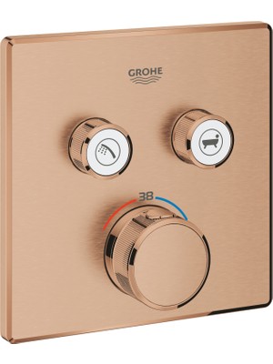 Grohe Grohtherm Smartcontrol Çift Valfli Akış Kontrollü, Ankastre Termostatik Duş Bataryası - 29124DL0