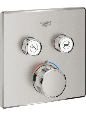 Grohe Grohtherm Smartcontrol Çift Valfli Akış Kontrollü, Ankastre Termostatik Duş Bataryası - 29124DC0