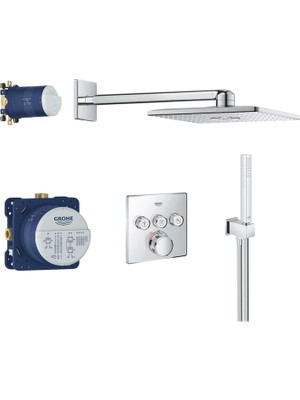 Grohe Grohtherm Smartcontrol Rainshower Smartactive 310 Cube Duş Seti - 34804000