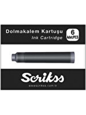 Scrikss Dolma Kalem Kartuşu 6'lı Siyah Renk  (  3  Adet  )