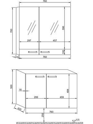 Era Çizgi 80 cm Beyaz Mdf Banyo Dolabı Takımı