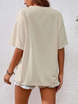 Trendseninle Kadın Arizona Wilderness Baskılı Oversize T-Shirt