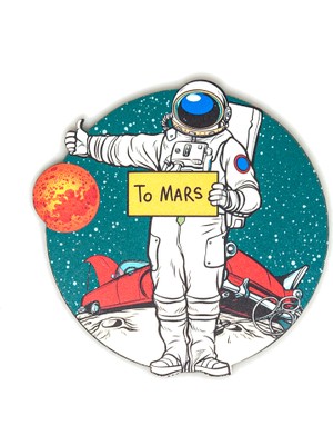 Myros Space Ahşap Bardak Altlığı Magnet