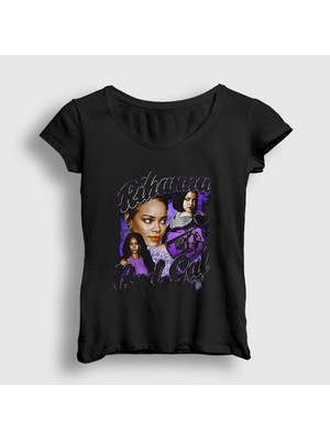 Presmono Kadın Siyah Bad Gal Rihanna T-Shirt