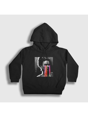 Presmono Unisex Çocuk Siyah Cry Frida Kahlo Kapüşonlu Sweatshirt