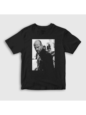 Presmono Unisex Çocuk Siyah Crank Jason Statham T-Shirt