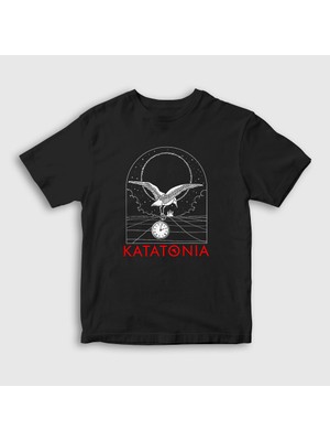 Presmono Unisex Çocuk Siyah Dove Katatonia T-Shirt