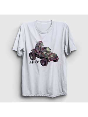 Presmono Unisex Beyaz Geep Gorillaz T-Shirt
