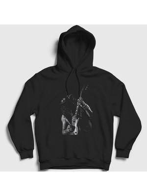 Presmono Unisex Siyah Hold Guitarist Guns N' Roses Slash Kapüşonlu Sweatshirt