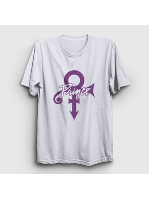Presmono Unisex Beyaz Logo Prince T-Shirt
