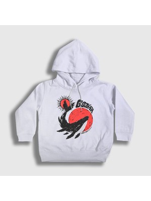 Presmono Unisex Çocuk Beyaz Mars To Sirius V3 Gojira Kapüşonlu Sweatshirt