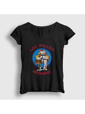 Presmono Kadın Siyah Los Pollos Hermanos Breaking Bad T-Shirt