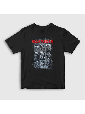 Presmono Unisex Çocuk Siyah Mummy V2 Iron Maiden T-Shirt
