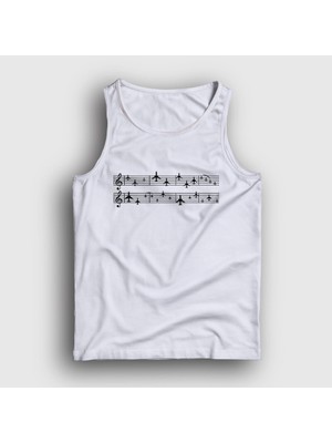 Presmono Unisex Beyaz Music Pilot Airplane Uçak Atlet