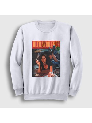 Presmono Unisex Beyaz Pulp Fiction Lana Del Rey Sweatshirt